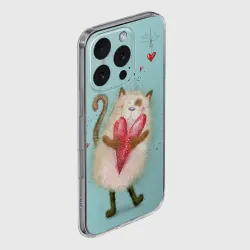 Чехол для iPhone 16 Pro Max силиконовый с защитой камеры Котик - фото 2