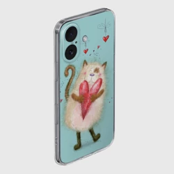 Чехол для iPhone 16 силиконовый с защитой камеры Котик - фото 2