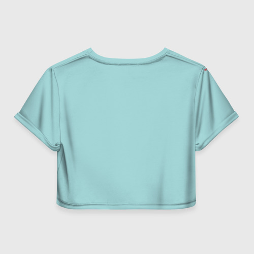 Женская футболка Crop-top 3D Котик, цвет 3D печать - фото 2