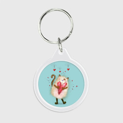 Брелок круглый Котик