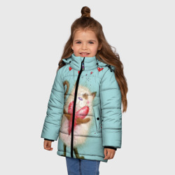 Зимняя куртка для девочек 3D Котик - фото 2