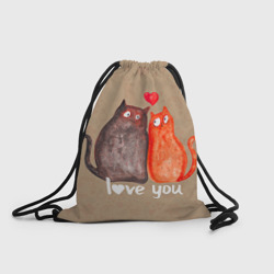 Рюкзак-мешок 3D Влюбленные котики