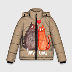 Зимняя куртка для мальчиков 3D Влюбленные котики