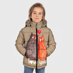 Зимняя куртка для мальчиков 3D Влюбленные котики - фото 2