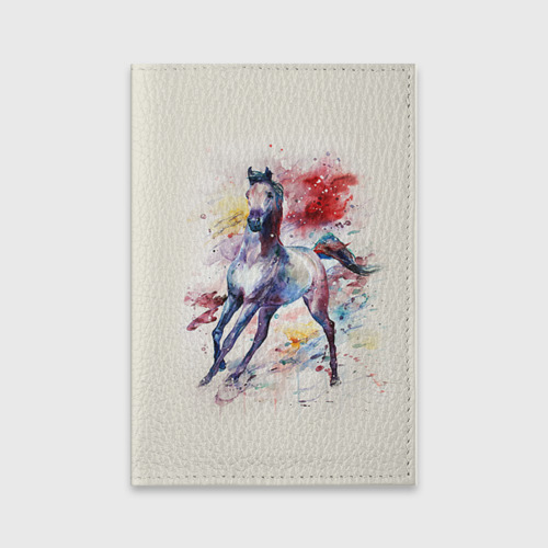 Обложка для паспорта матовая кожа Лошадь. Арт 1, цвет желтый