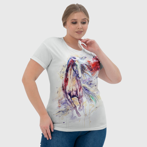 Женская футболка 3D Лошадь. Арт 2, цвет 3D печать - фото 6