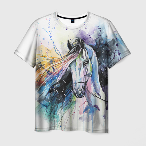 Мужская футболка 3D Лошадь. Арт 3, цвет 3D печать