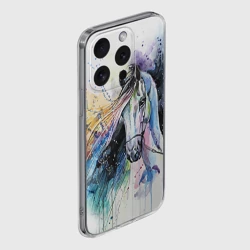 Чехол для iPhone 15 Pro силиконовый с защитой камеры Лошадь. Арт 3 - фото 2