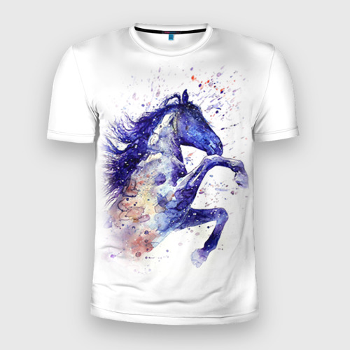 Мужская футболка 3D Slim Лошадь. Арт 4, цвет 3D печать