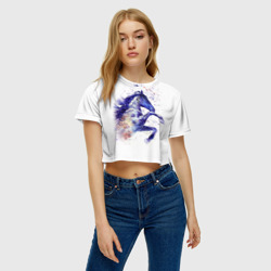 Женская футболка Crop-top 3D Лошадь. Арт 4 - фото 2