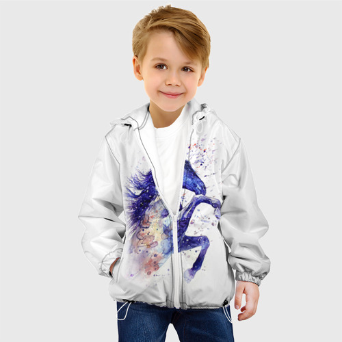 Детская куртка 3D Лошадь. Арт 4, цвет белый - фото 3