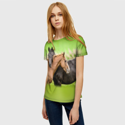Женская футболка 3D Лошади 2 - фото 2