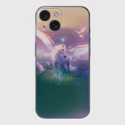 Чехол для iPhone 15 силиконовый с защитой камеры Пегас