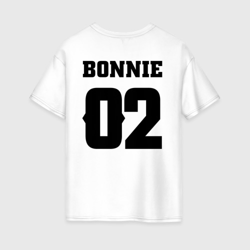 Женская футболка оверсайз из хлопка с принтом Bonnie, вид сзади №1