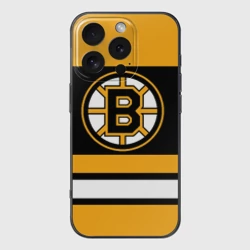 Чехол для iPhone 16 Pro Max силиконовый с защитой камеры Boston Bruins