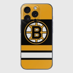 Чехол для iPhone 16 Pro силиконовый с защитой камеры Boston Bruins