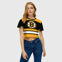 Женская футболка Crop-top 3D Boston Bruins - фото 2
