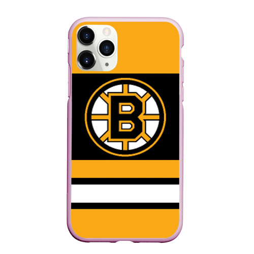 Чехол для iPhone 11 Pro Max матовый Boston Bruins, цвет розовый