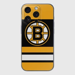 Чехол для iPhone 15 Pro силиконовый с защитой камеры Boston Bruins