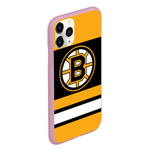 Чехол для iPhone 11 Pro Max матовый Boston Bruins, цвет розовый - фото 3