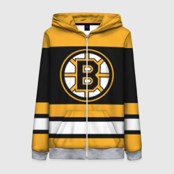 Женская толстовка 3D на молнии Boston Bruins