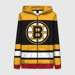 Женская толстовка 3D на молнии Boston Bruins