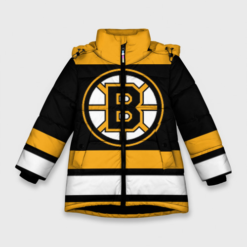 Зимняя куртка для девочек 3D Boston Bruins, цвет черный