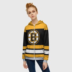 Женская толстовка 3D на молнии Boston Bruins - фото 2