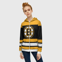 Женская толстовка 3D на молнии Boston Bruins - фото 2