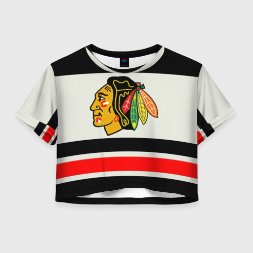 Женская футболка Crop-top 3D Chicago Blackhawks, цвет 3D печать