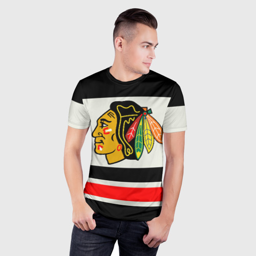 Мужская футболка 3D Slim Chicago Blackhawks, цвет 3D печать - фото 3