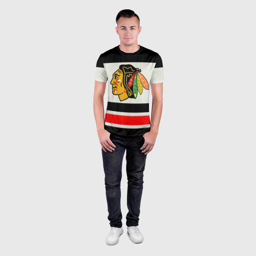 Мужская футболка 3D Slim Chicago Blackhawks, цвет 3D печать - фото 4