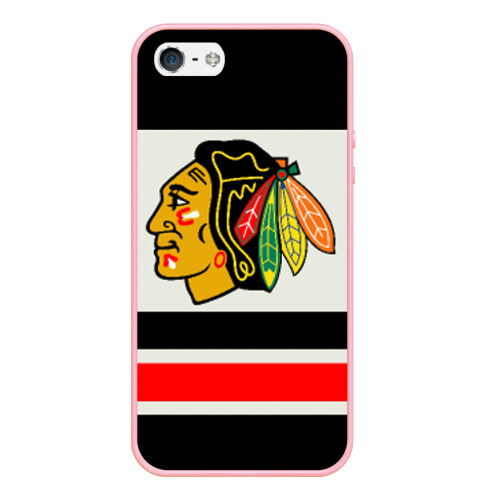 Чехол для iPhone 5/5S матовый Chicago Blackhawks, цвет баблгам