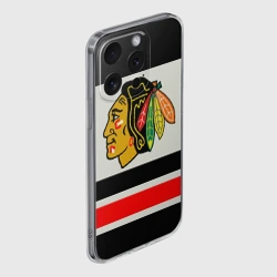 Чехол для iPhone 15 Pro силиконовый с защитой камеры Chicago Blackhawks - фото 2