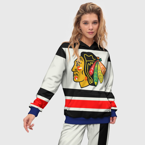 Женский костюм с толстовкой 3D Chicago Blackhawks, цвет синий - фото 3