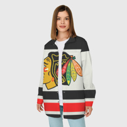 Женская рубашка oversize 3D Chicago Blackhawks - фото 2