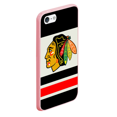 Чехол для iPhone 5/5S матовый Chicago Blackhawks, цвет баблгам - фото 3