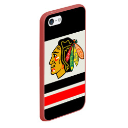 Чехол для iPhone 5/5S матовый Chicago Blackhawks - фото 2