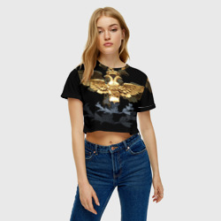Женская футболка Crop-top 3D Золотой орел - фото 2