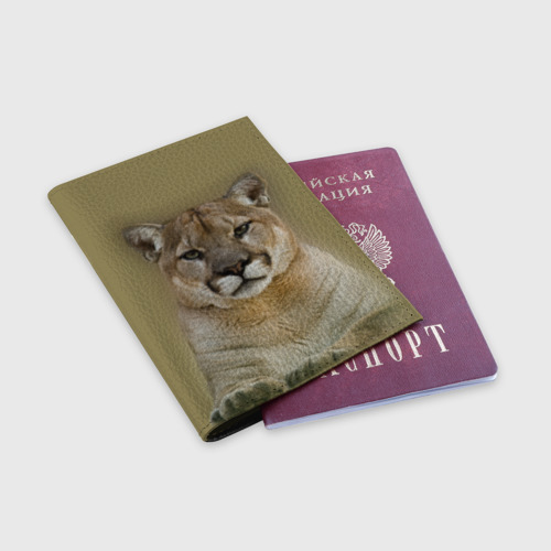 Обложка для паспорта матовая кожа Пума - фото 3