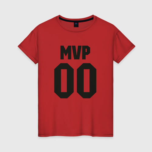 Женская футболка хлопок MVP, цвет красный