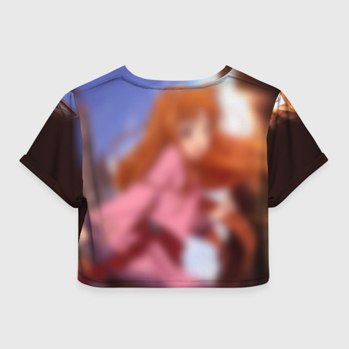 Женская футболка Crop-top 3D Волчица и Пряности 1, цвет 3D печать - фото 2