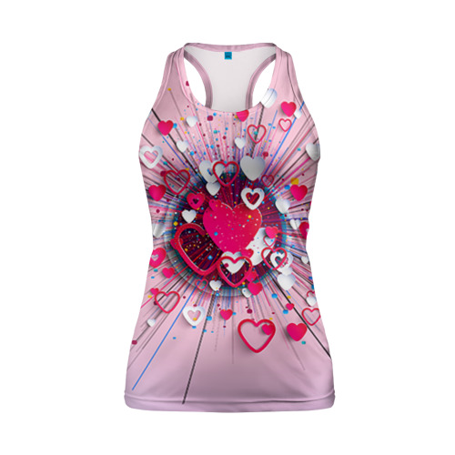 Женская майка 3D спортивная Heart heart heart Фото 01 Женская майка 3D спортивная Heart heart heart Фото 01