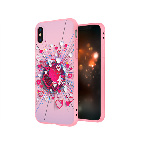 Чехол для iPhone X матовый Heart heart heart - фото 3