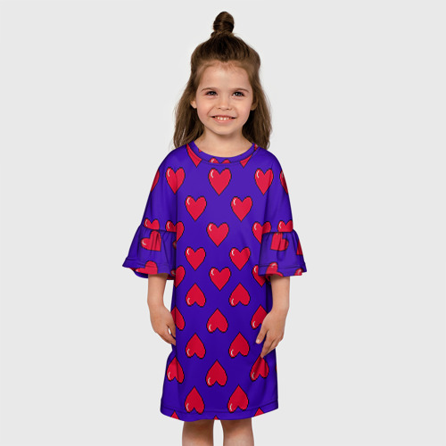 Детское платье 3D Пиксельная любовь, цвет 3D печать - фото 4