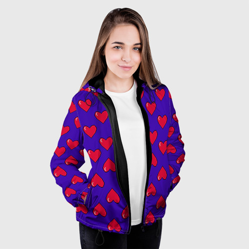 Женская куртка 3D Пиксельная любовь, цвет черный - фото 4