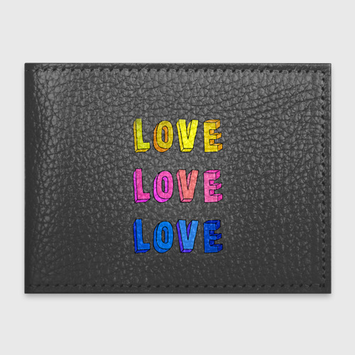 Обложка для студенческого билета Love Love Love, цвет бирюзовый