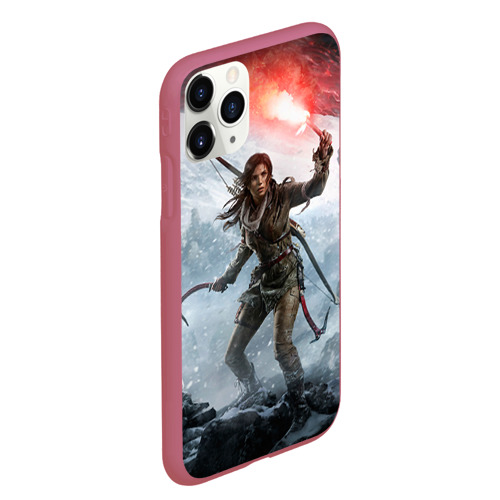 Чехол для iPhone 11 Pro Max матовый Rise of the Tomb Raider, цвет малиновый - фото 3