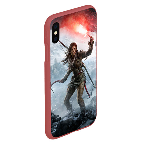 Чехол для iPhone XS Max матовый Rise of the Tomb Raider, цвет красный - фото 3