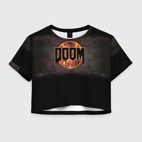 Женская футболка Crop-top 3D Doom, цвет 3D печать